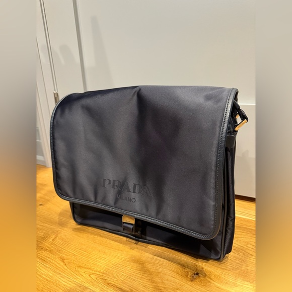 Prada Messenger Bag - Medium, Navy Blue Nylon - Picture 2 of 11